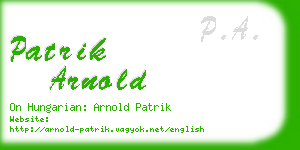 patrik arnold business card